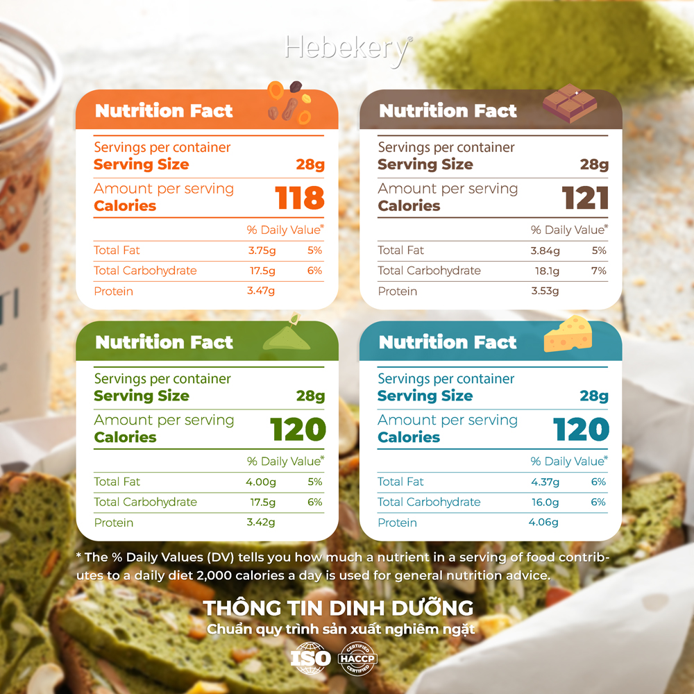 [Hộp 300gr] Biscotti Nguyên Cám Low Calories 4 Vị Bánh Ngũ Cốc Nướng Ăn Kiêng Lành Mạnh