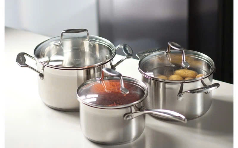 Review chi tiết bộ nồi inox 3 chi tiết Scanpan Impact 71000301