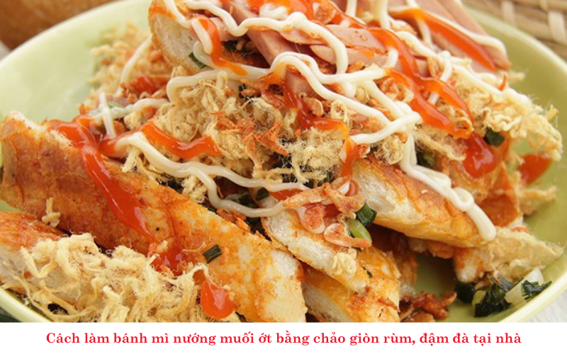 Cách làm bánh mì nướng muối ớt bằng chảo giòn rùm, đậm đà tại nhà