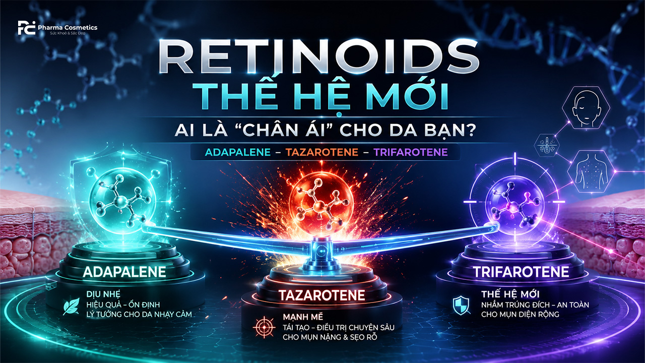 ĐẶT LÊN BÀN CÂN 3 CHIẾN BINH RETINOIDS THẾ HỆ MỚI: ADAPALENE, TAZAROTENE VÀ TRIFAROTENE