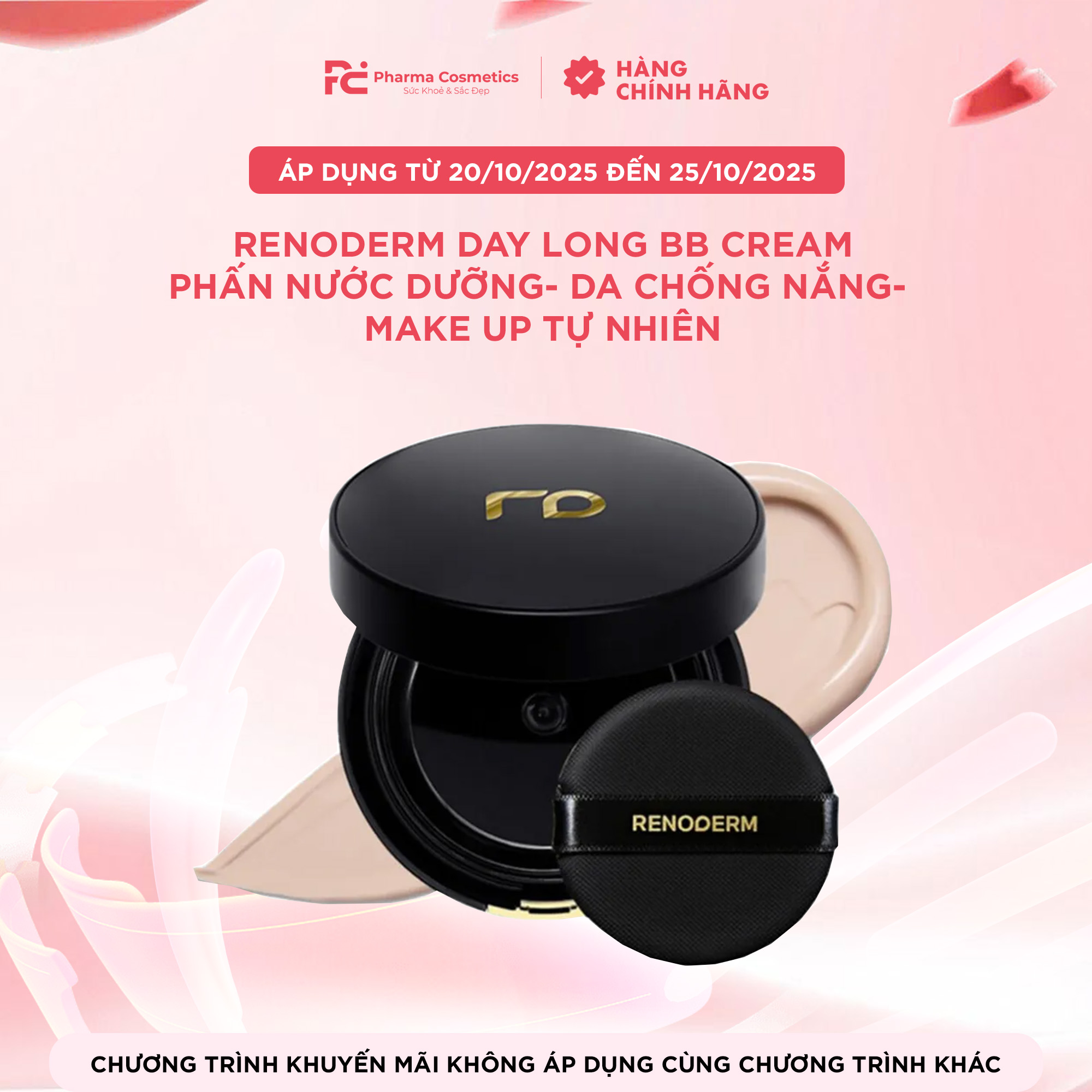 RenoDerm Day Long BB Cream / Phấn Nước Dưỡng- Da Chống Nắng- Make Up Tự Nhiên