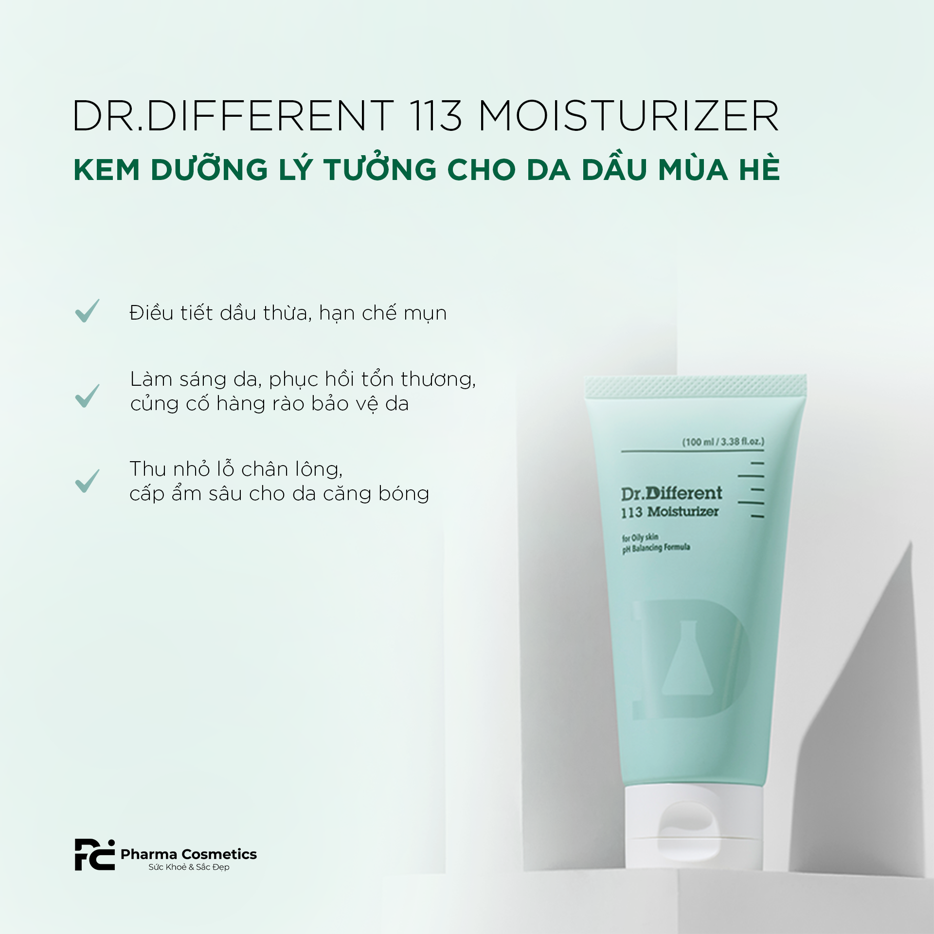 DR.DIFFERENT 113 MOISTURIZER / KEM DƯỠNG ẨM VÀ KIỂM SOÁT BÃ NHỜN TRÊN DA