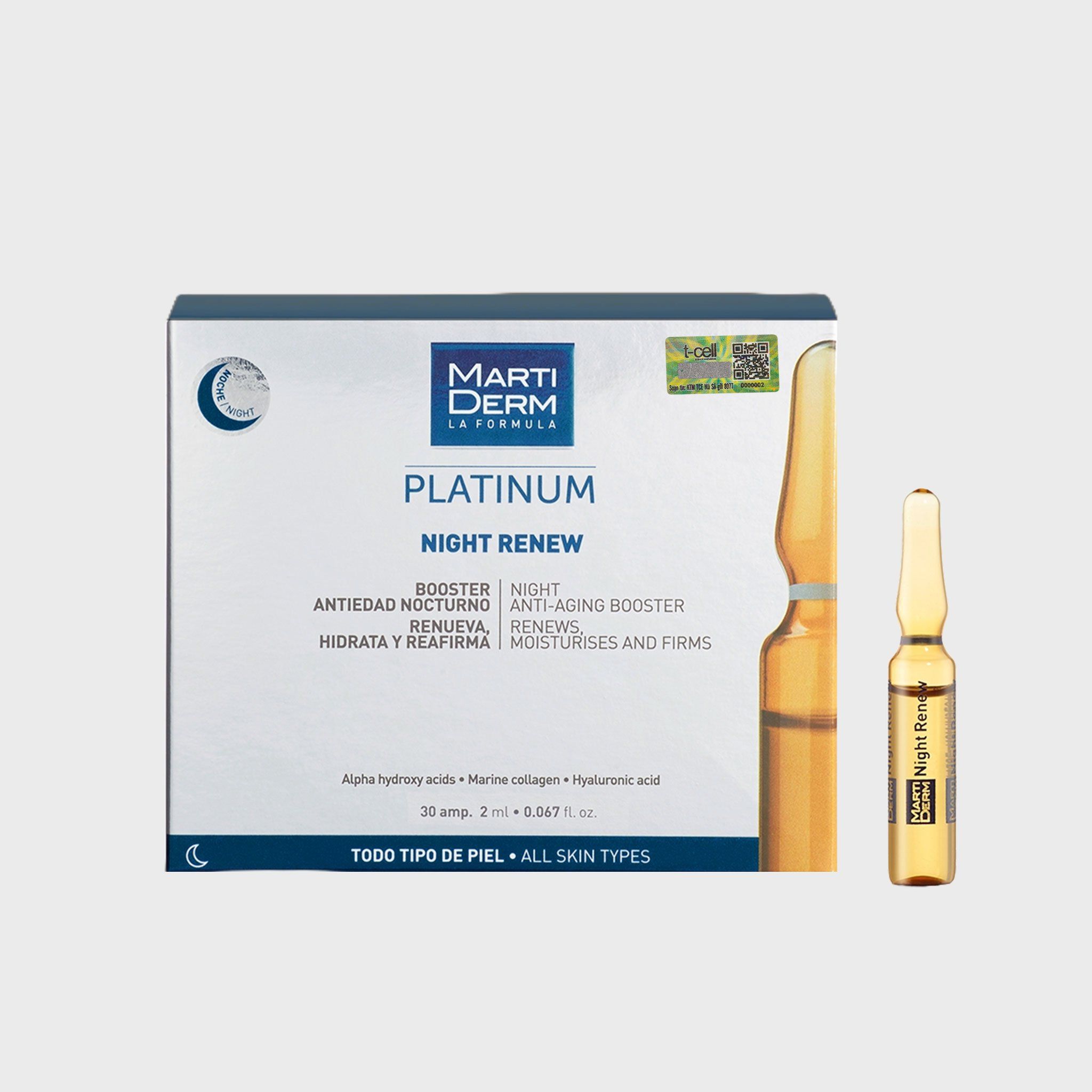 MARTIDERM PLATINUM NIGHT RENEW AMPOULE / CHỐNG LÕA HÓA & TÁI TẠO DA BAN ĐÊM