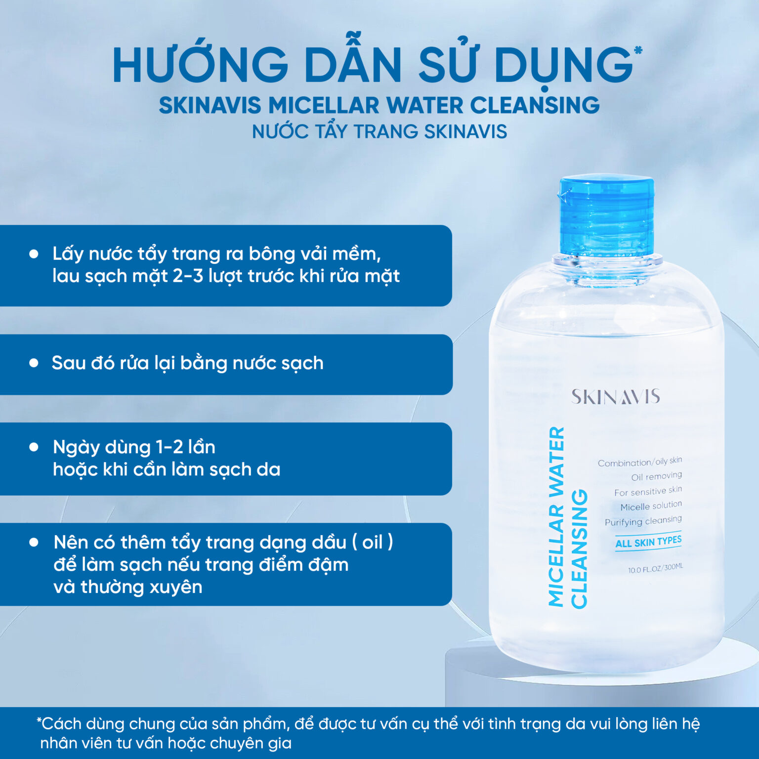 Skinavis Micellar Water: Nước Tẩy Trang Dịu Nhẹ - Sạch Sâu & Không Gây Khô Da