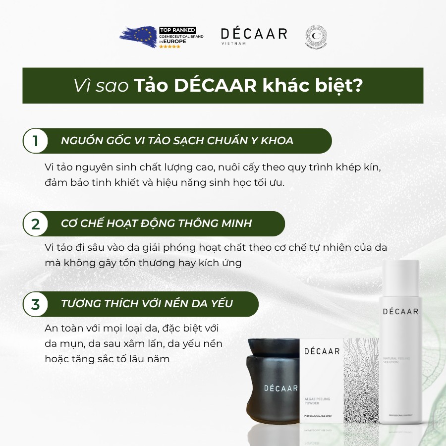 DECAAR ALGAE PEELING REGIMEN: Vi Tảo Sinh Trị Liệu Gen