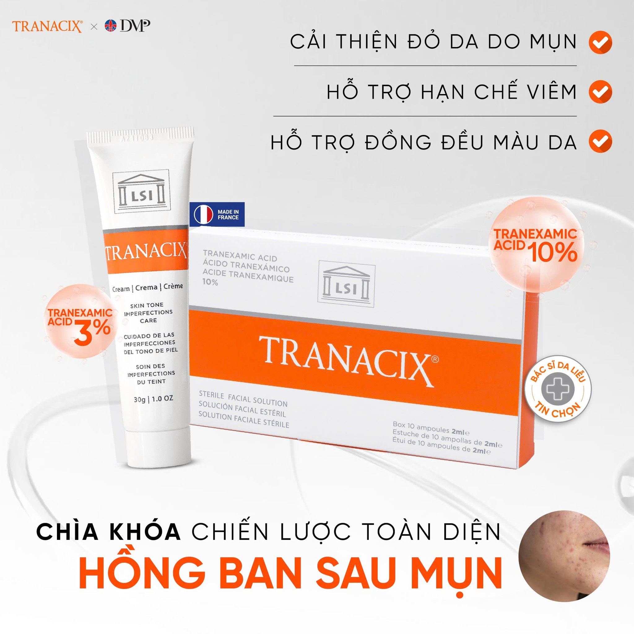 TRANACIX® Sterile Facial Solution – Tinh Chất Tranexamic Acid 10% Đặc Trị Nám & Sắc Tố Chuyên Sâu