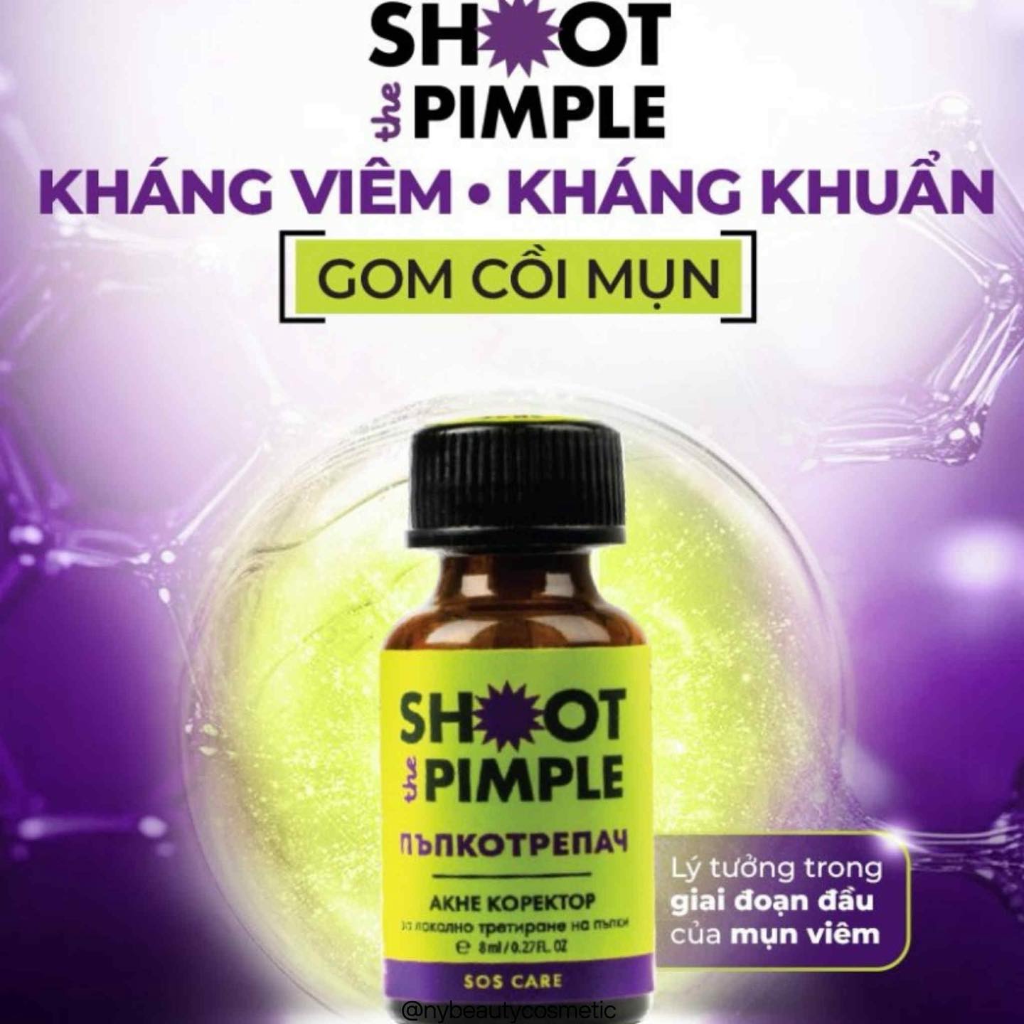 SHIMANI SHOOT THE PIMPLE: Kem Chấm Mụn Đột Phá - Giảm Sưng, Gom Cồi & Ngăn Ngừa Tái Phát Sau 1-3 Ngày