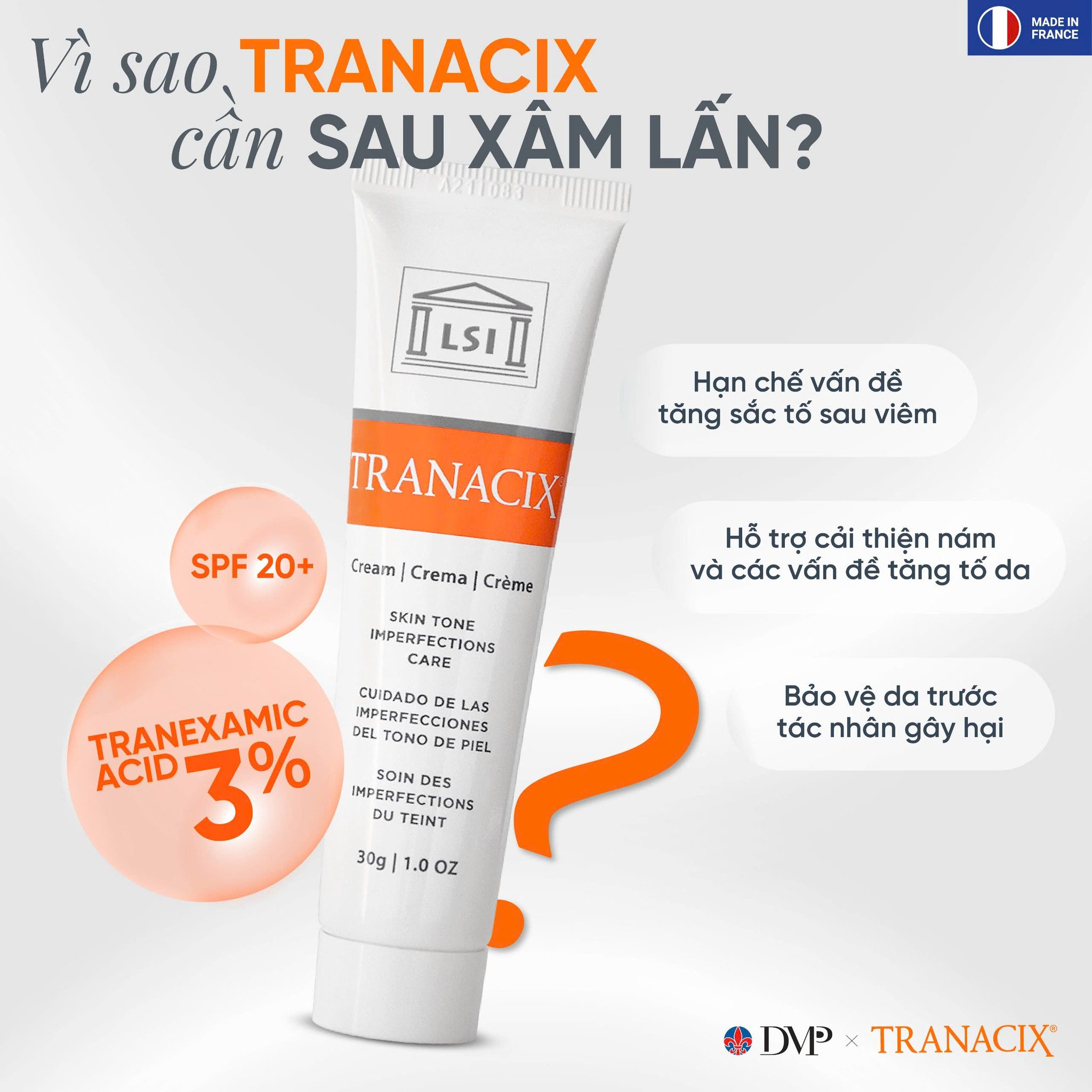 Tranacix Cream 3% – Giải Pháp Đột Phá Điều Trị Nám, Hồng Ban & Tăng Sắc Tố