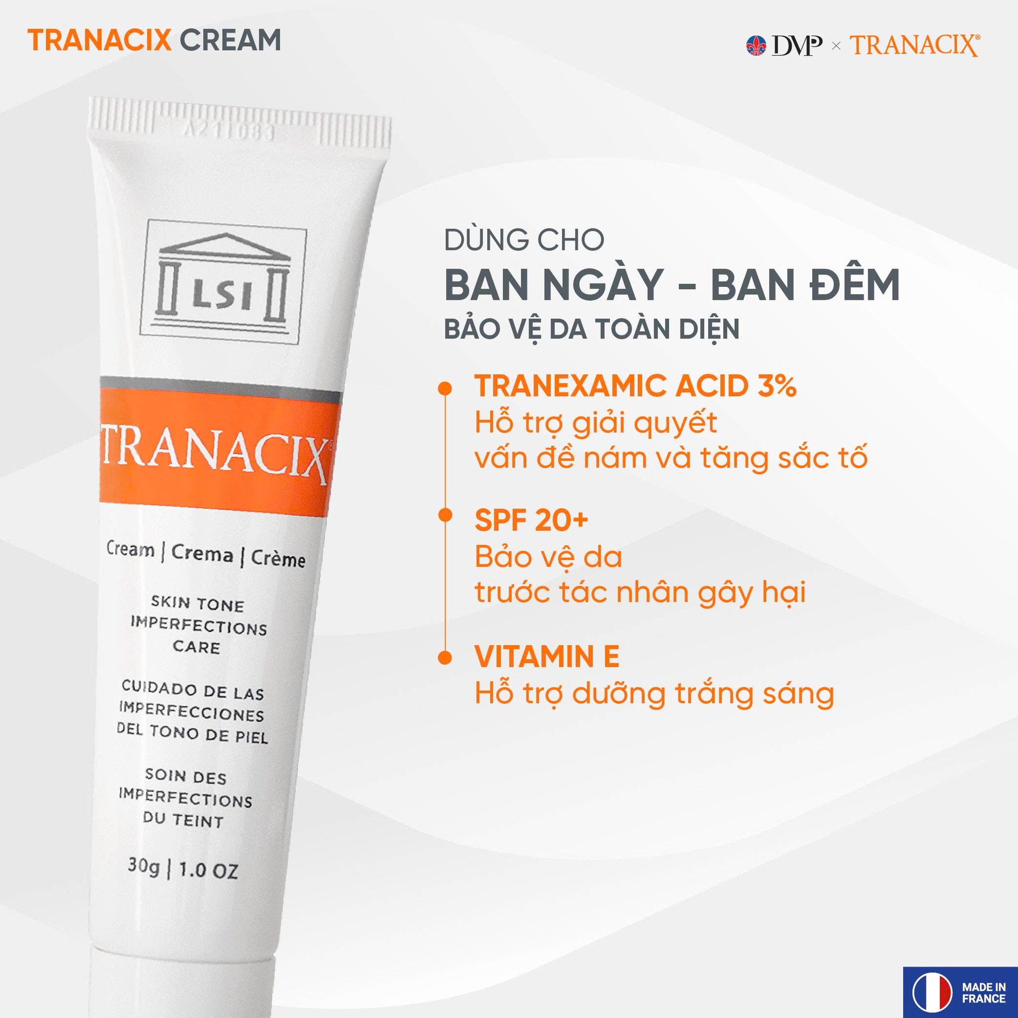 Tranacix Cream 3% – Giải Pháp Đột Phá Điều Trị Nám, Hồng Ban & Tăng Sắc Tố