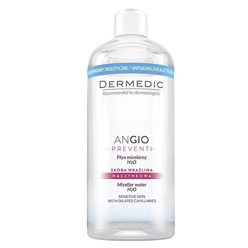 DERMEDIC ANGIO MICELLAR WATER/ NƯỚC RỬA MẶT, TẨY TRANG DÀNH CHO DA GIÃN  MẠCH MÁU 500ML | Pharma Cosmetics