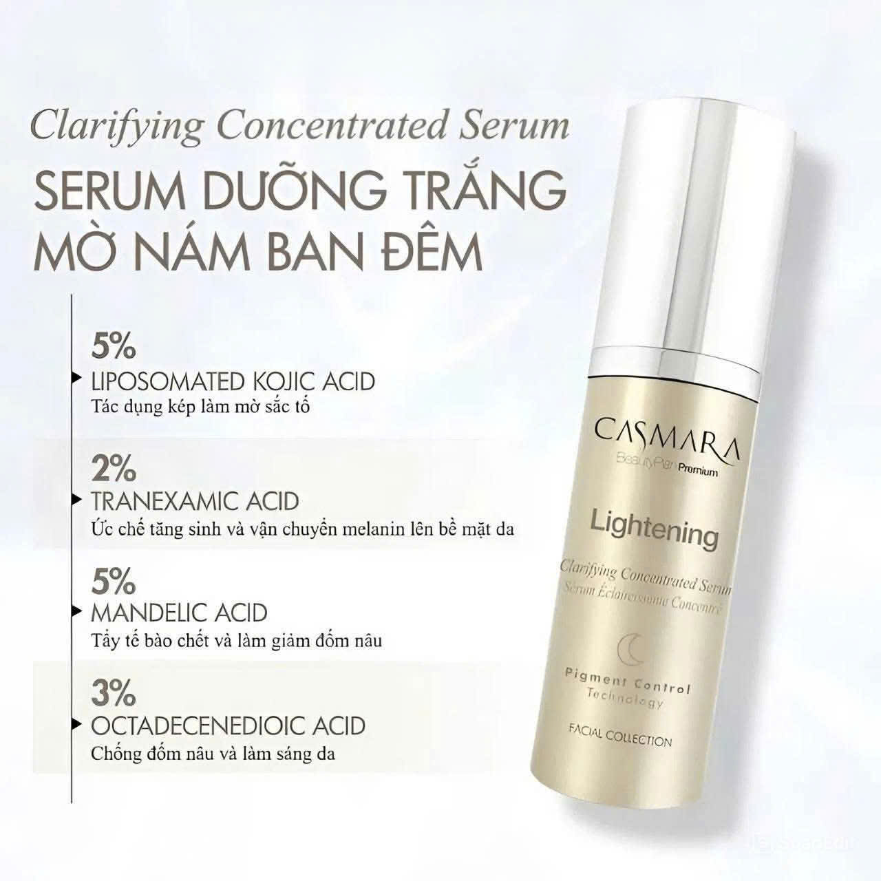 CASMARA CLARIFYING CONCENTRATED SERUM / SERUM DƯỠNG TRẮNG, MỜ NÁM BAN ĐÊM 