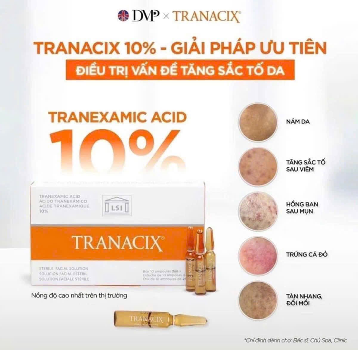 TRANACIX® Sterile Facial Solution – Tinh Chất Tranexamic Acid 10% Đặc Trị Nám & Sắc Tố Chuyên Sâu