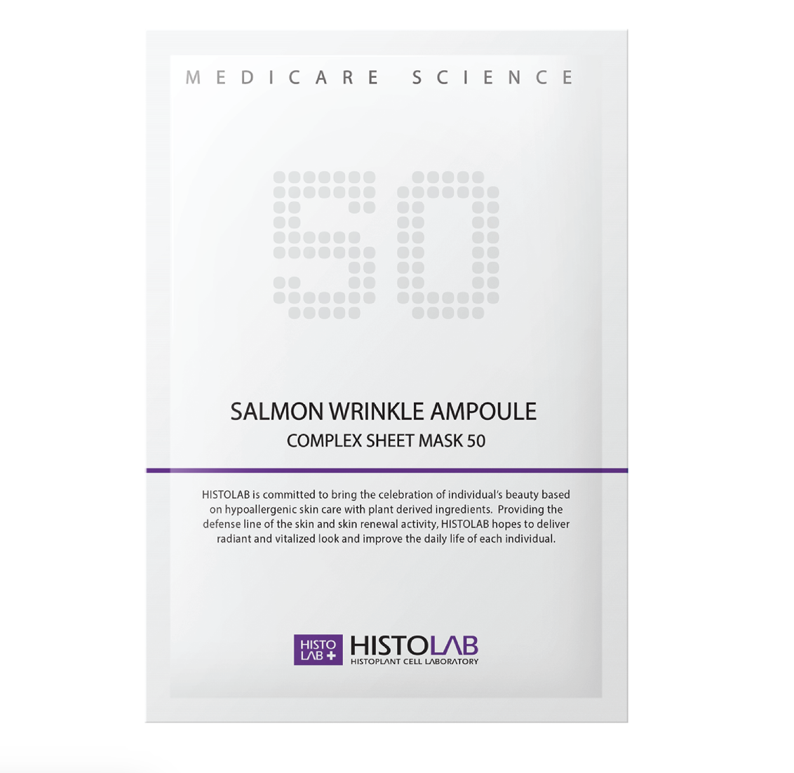 HISTOLAB SALMON WRINKLE AMPOULE COMPLEX SHEET MASK 50 / MẶT NẠ GIẤY CHỐNG LÃO HOÁ, TÁI SINH TẾ BÀO VÀ PHỤC HỒI DA