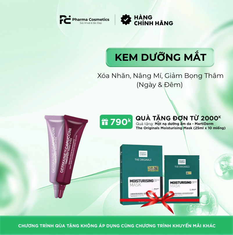 GERMAINE DE CAPUCCINI TIMEXPERT RIDES GLOBAL EYE TREATMENT: Bộ Đôi Xóa Nhăn, Nâng Mí, Giảm Bọng Thâm (Ngày & Đêm)
