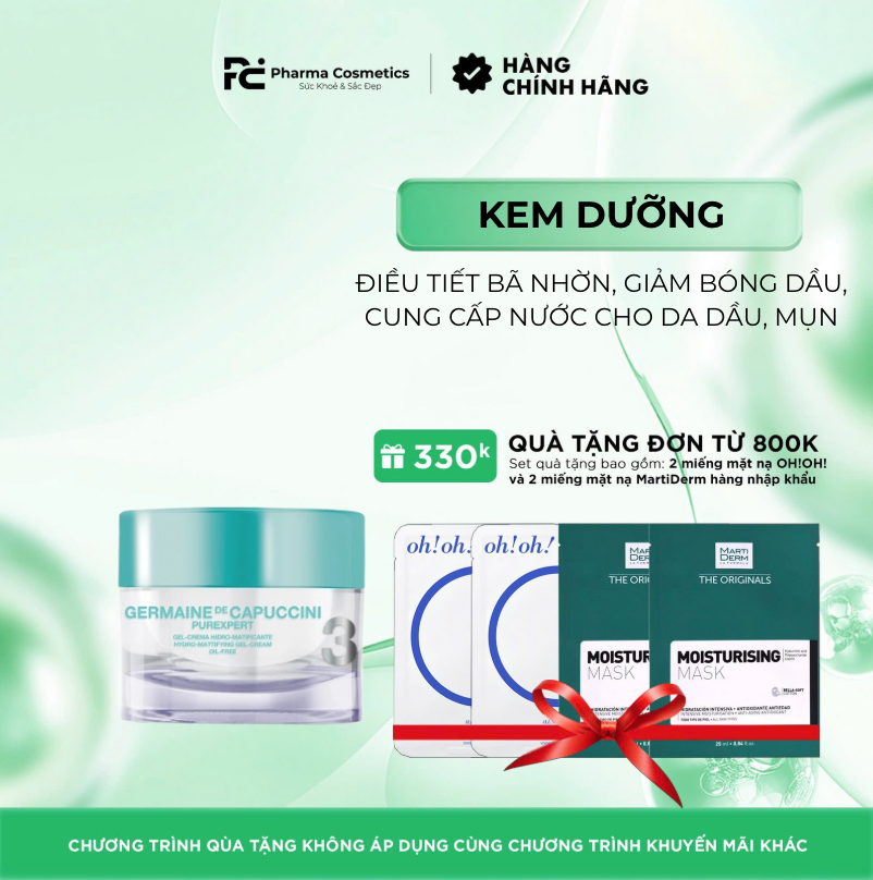 GERMAINE PUREXPERT HYDRO MATTIFIYING GEL CREAM/ GEL ĐIỀU TIẾT BÃ NHỜN, GIẢM BÓNG DẦU, CUNG CẤP NƯỚC CHO DA DẦU, MỤN, HIỆU CHỈNH MÀU SẮC VÀ ĐỘ TƯƠI TRẺ CỦA LÀN DA GERMAINE PUREXPERT HYDRO MATTIFIYING GEL CREAM.