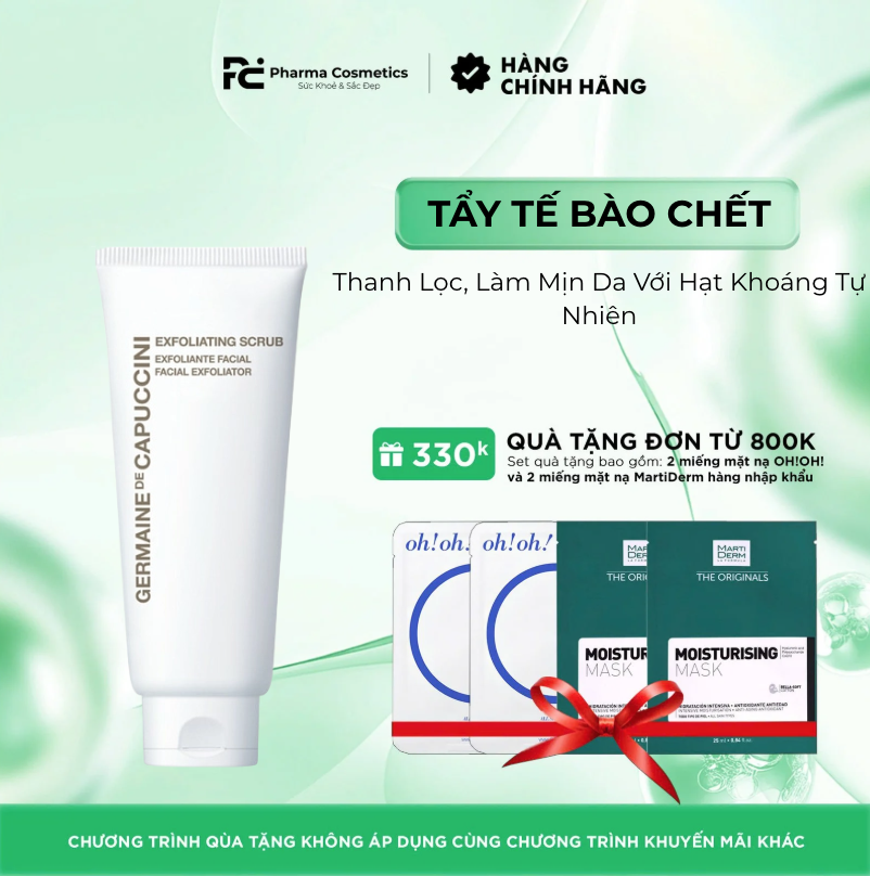 GERMAINE DE CAPUCCINI ESSENTIAL EXFOLIATING SCRUB: Tẩy Tế Bào Chết Thanh Lọc, Làm Mịn Da Với Hạt Khoáng Tự Nhiên