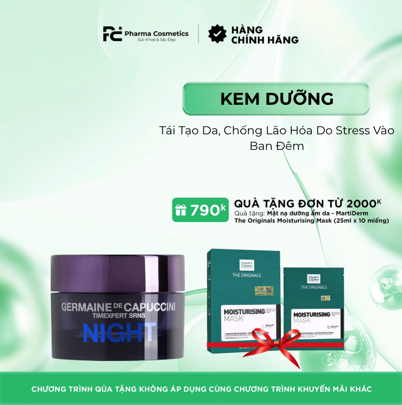 GERMAINE DE CAPUCCINI TIMEXPERT SRNS HIGH RECOVERY COMFORT CREAM: Kem Dưỡng Ban Đêm Tái Tạo Da, Chống Lão Hóa Do Stress