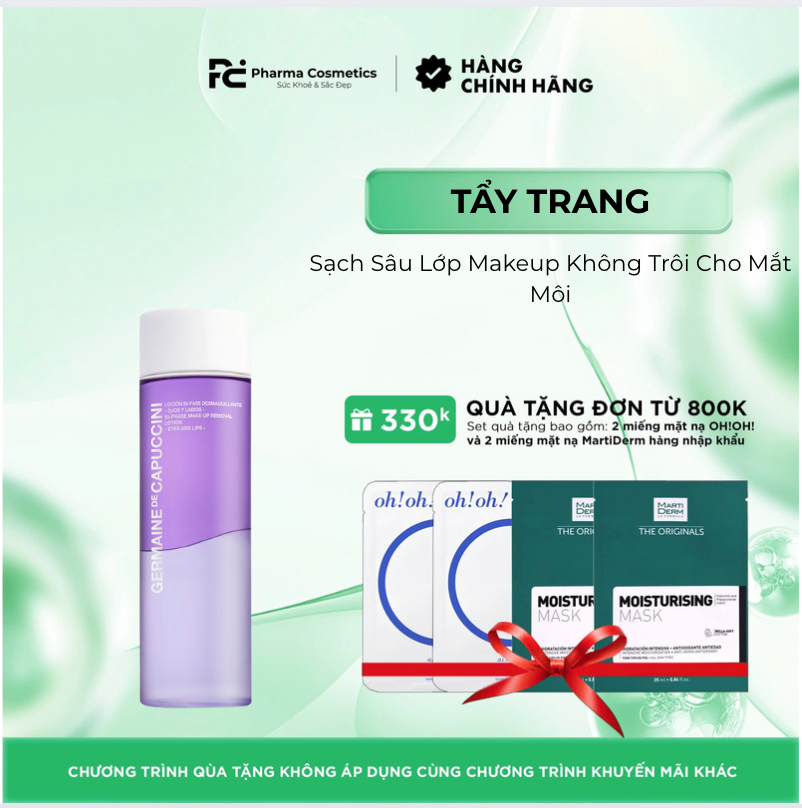 GERMAINE DE CAPUCCINI EYE MAKEUP REMOVER 300ML: Nước Tẩy Trang Mắt Môi Sạch Sâu Lớp Makeup Không Trôi