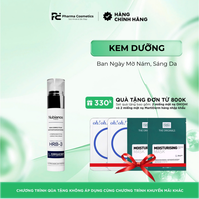 NUBIANCE HRB-3 DAY FORMULA - Kem Dưỡng Ban Ngày Mờ Nám, Sáng Da