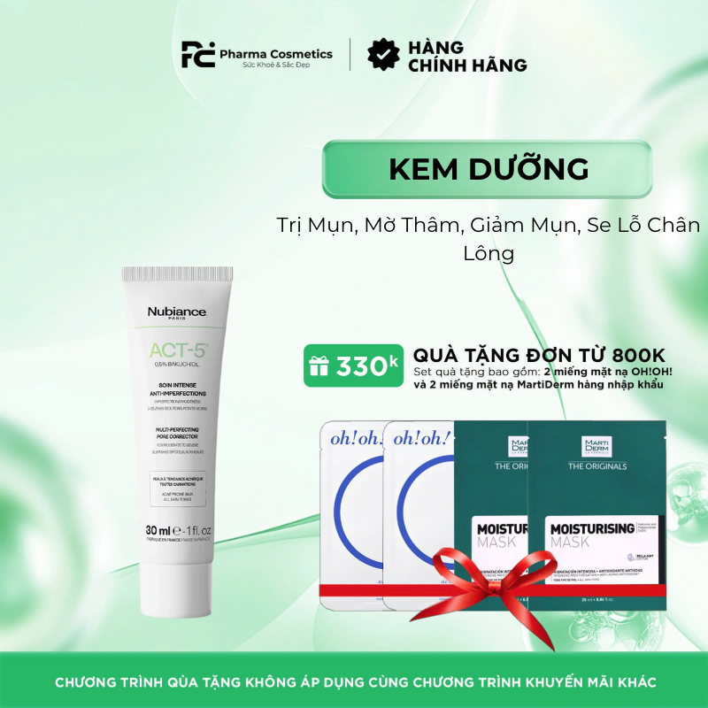NUBIANCE ACT-5 (30ml) - Kem Trị Mụn, Mờ Thâm, Giảm Mụn, Se Lỗ Chân Lông