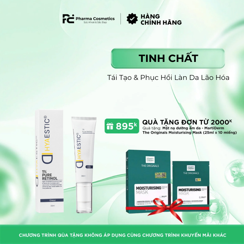 HYAESTIC 1% PURE RETINOL: Tinh Chất Retinol Tinh Khiết – Tái Tạo & Phục Hồi Làn Da Lão Hóa