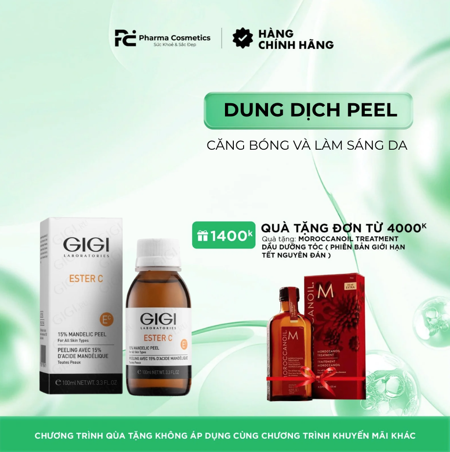 GIGI ESTER C 15% MANDELIC PEEL / DUNG DỊCH PEEL CĂNG BÓNG VÀ LÀM SÁNG DA  