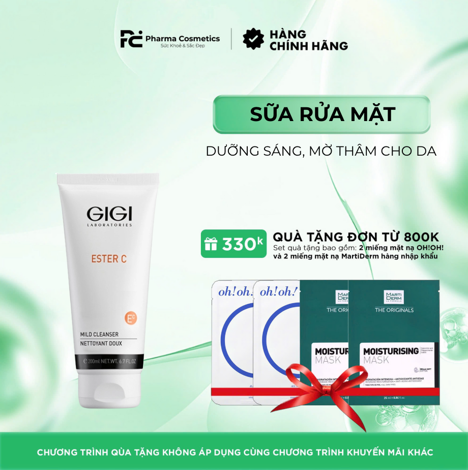 GIGI ESTER C MILD CLEANSER / SỮA RỬA MẶT DƯỠNG SÁNG, MỜ THÂM CHO DA 