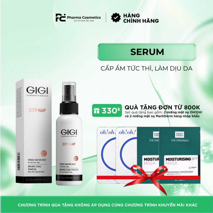 GIGI CITY NAP FRESH WATER MIST / SERUM DẠNG XỊT CẤP ẨM TỨC THÌ, LÀM DỊU DA 