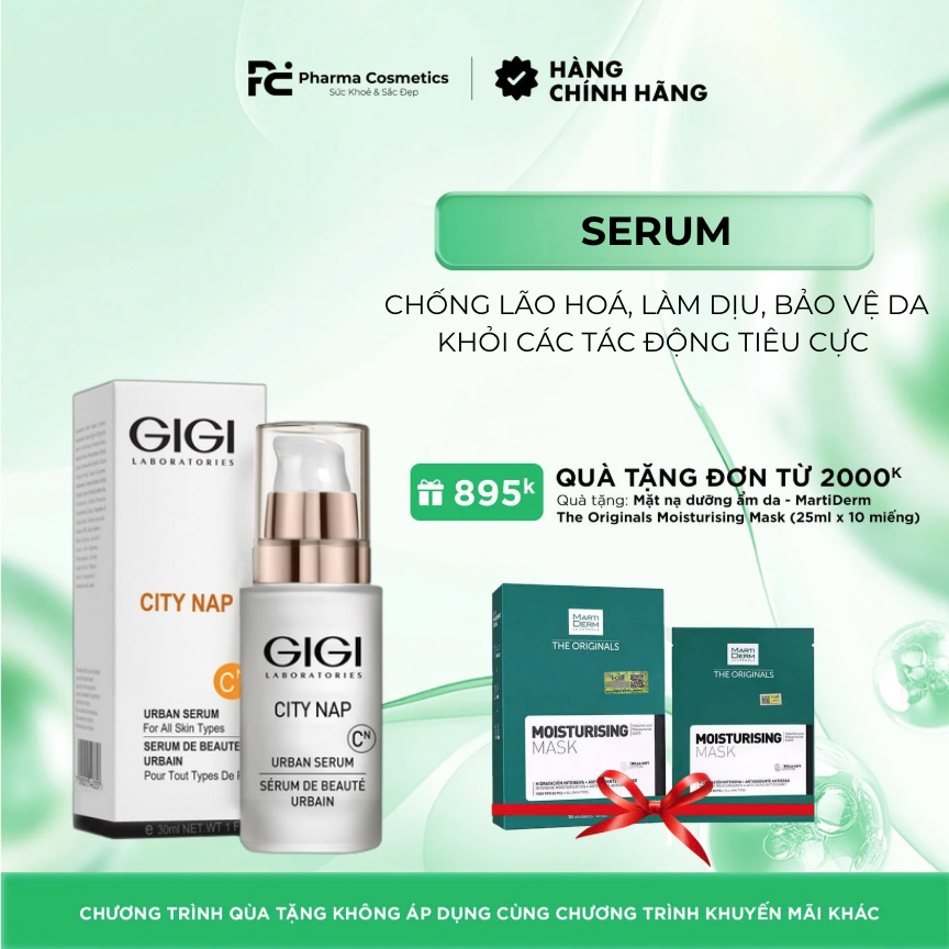 GIGI CITY NAP URBAN SERUM / SERUM CHỐNG LÃO HOÁ, LÀM DỊU, BẢO VỆ DA KHỎI CÁC TÁC ĐỘNG TIÊU CỰC 