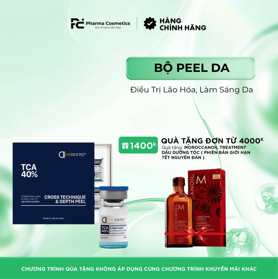 HYAESTIC CROSS TECHNIQUE & DEPTH PEEL TCA 40% - Bộ Peel Chuyên Nghiệp Điều Trị Lão Hóa, Làm Sáng Da