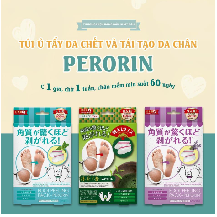FOOT PEELING PACK PERORIN: Tái Tạo Làn Da Chân Mịn Màng & Khỏe Mạnh