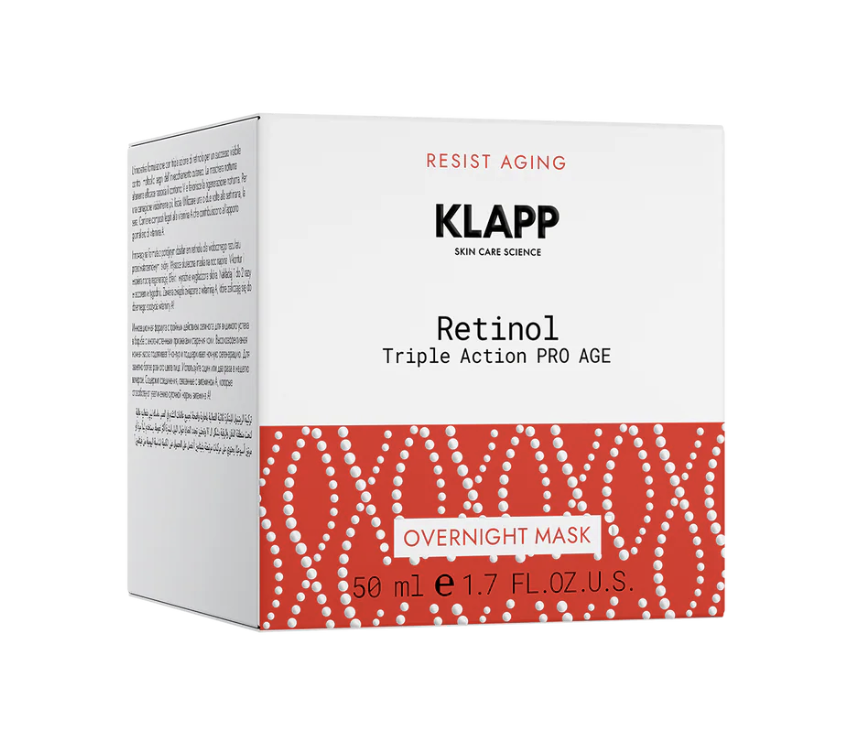 KLAPP Retinol Triple Action PRO AGE Overnight Mask: Mặt Nạ Ngủ Tái Tạo, Nâng Cơ V-Line & Trẻ Hóa Da Chuyên Sâu