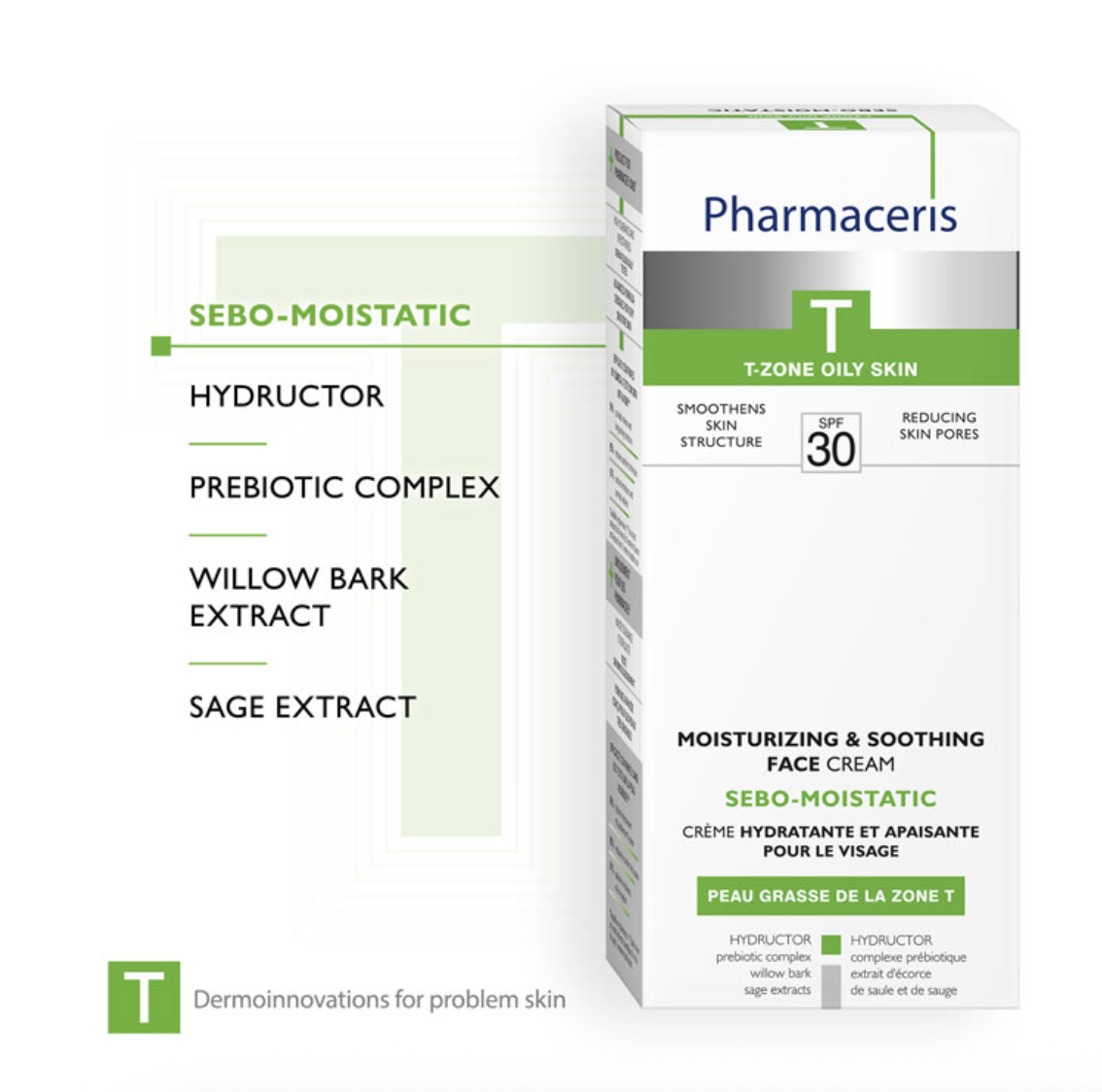 Pharmaceris T Sebo-Moistatic SPF 30: Kem Dưỡng Ẩm, Làm Dịu & Bảo Vệ Da Mụn Đang Điều Trị