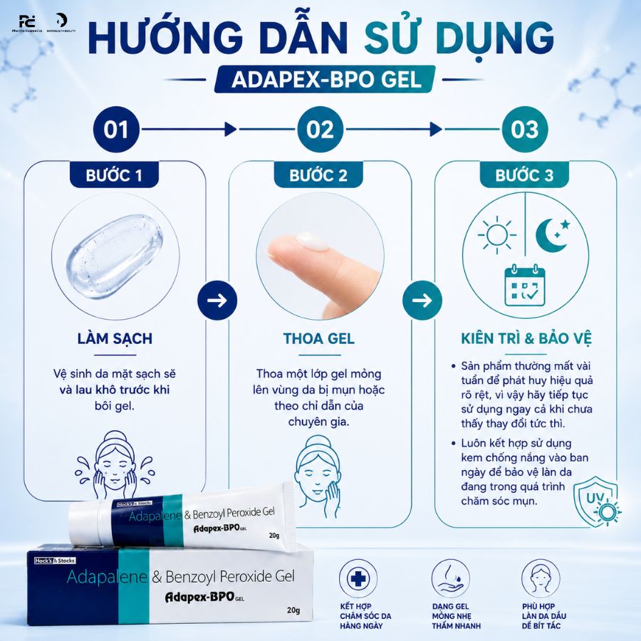 Adapex-BPO Gel: Giải Pháp "Diệt Mụn" Chuyên Sâu Với Adapalene & Benzoyl Peroxide