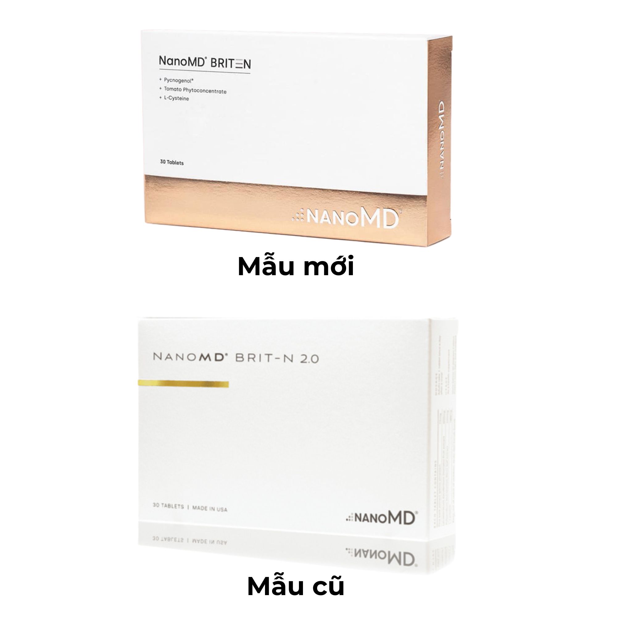 NANOMD BRIT-N 2.0 / VIÊN UỐNG TRẮNG DA GIÚP LÀN DA SÁNG KHỎE TỰ NHIÊN (THUẦN CHAY))