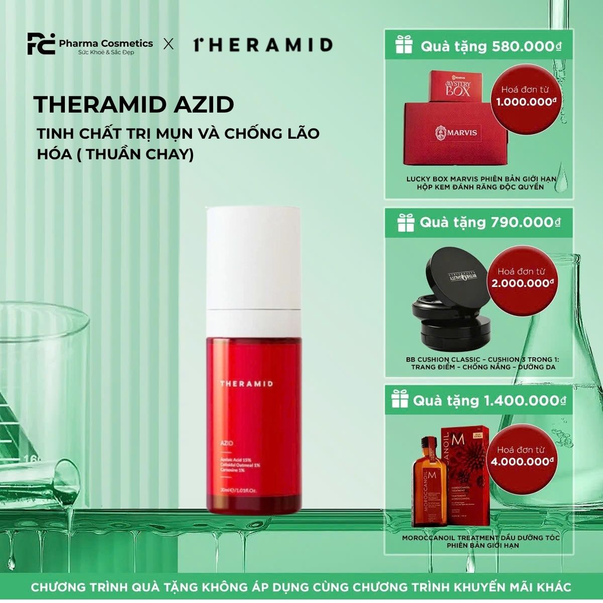 THERAMID AZID / TINH CHẤT TRỊ MỤN VÀ CHỐNG LÃO HÓA ( THUẦN CHAY)