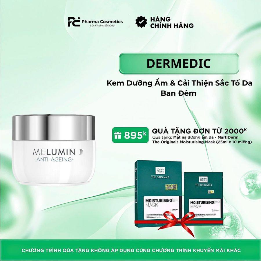 DERMEDIC MELUMIN ANTI-DARK SPOTS CONCENTRATED NIGHT CREAM: Kem Dưỡng Ẩm & Cải Thiện Sắc Tố Da Ban Đêm