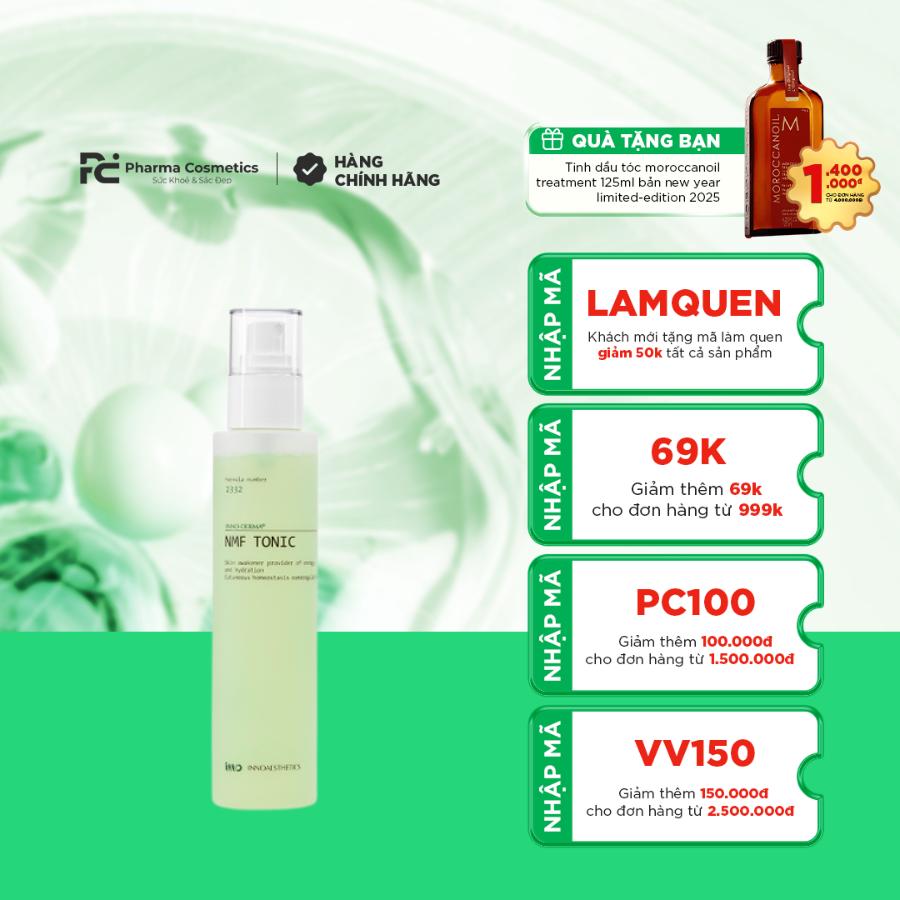INNOAESTHETICS NMF TONIC: Nước Hoa Hồng Cấp ẨM Sâu & Phục Hồi Hàng Rào Bảo Vệ Da
