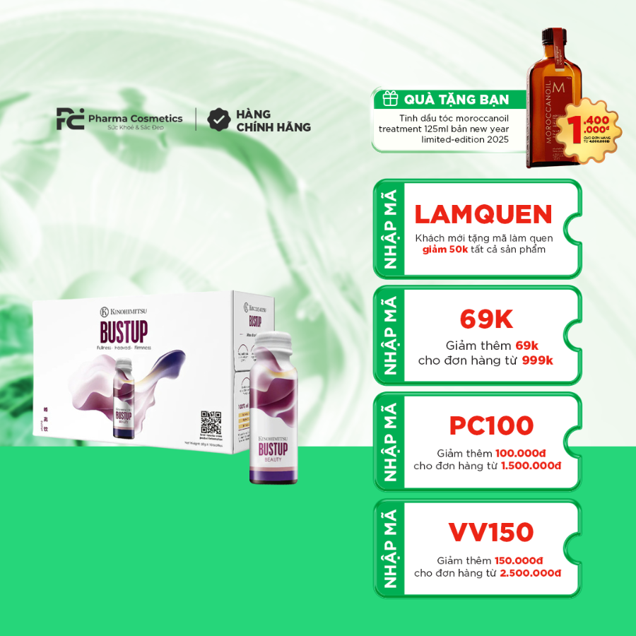 KINOHIMITSU BUSTUP / NƯỚC UỐNG TĂNG KÍCH THƯỚC, SĂN CHẮC VÒNG 1