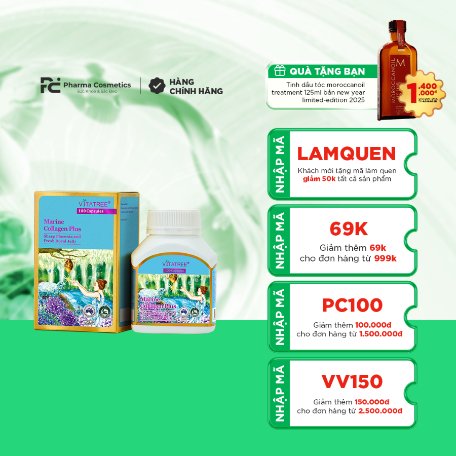 VITATREE MARINE COLLAGEN PLUS / VIÊN UỐNG ĐẸP DA