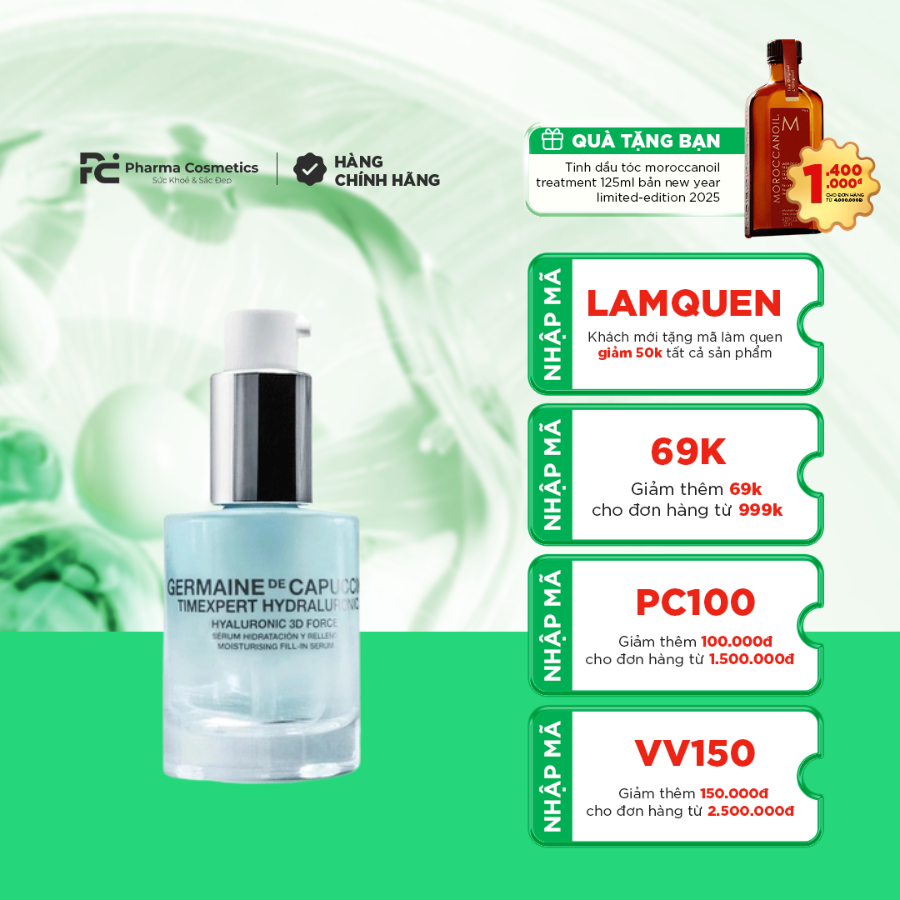 GERMAINE DE CAPUCCINI TIMEEXPERT HYALURONIC 3D FORCE / SERUM CẤP ẨM CHO DA