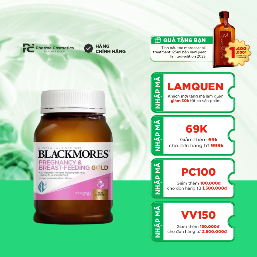 BLACKMORES PREGNANCY AND BREAST FEEDING GOLD / VIÊN UỐNG BỔ SUNG CHO BÀ BẦU