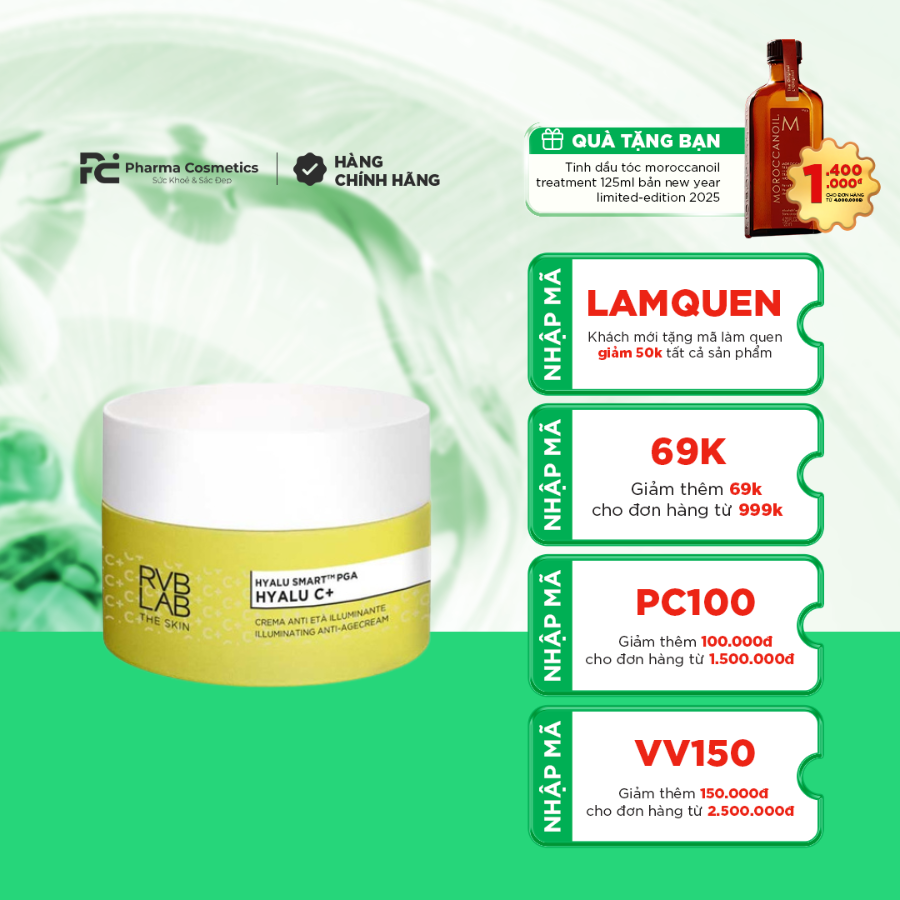 RVB LAB HYALU C+ ILLUMINATING ANTI-AGE CREAM / KEM DƯỠNG CHỐNG LÃO HÓA SÁNG DA