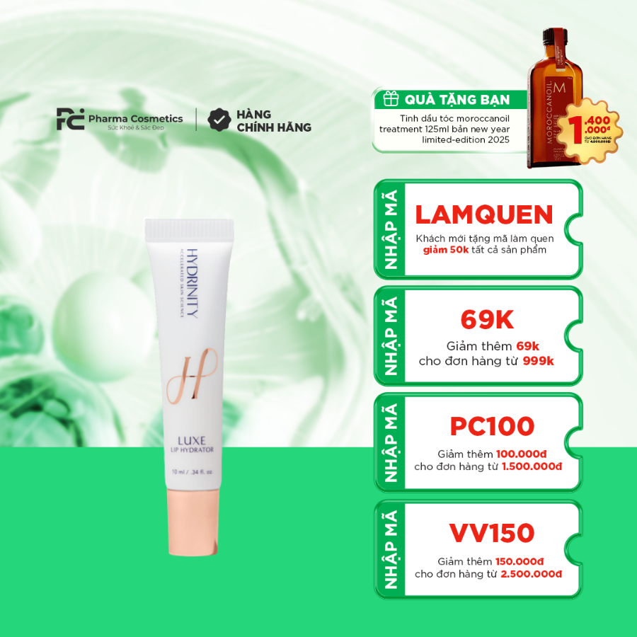 HYDRINITY LUXE LIP HYDRATOR / DƯỠNG MÔI CĂNG MỌNG & PHỤC HỒI SAU LIỆU TRÌNH 
