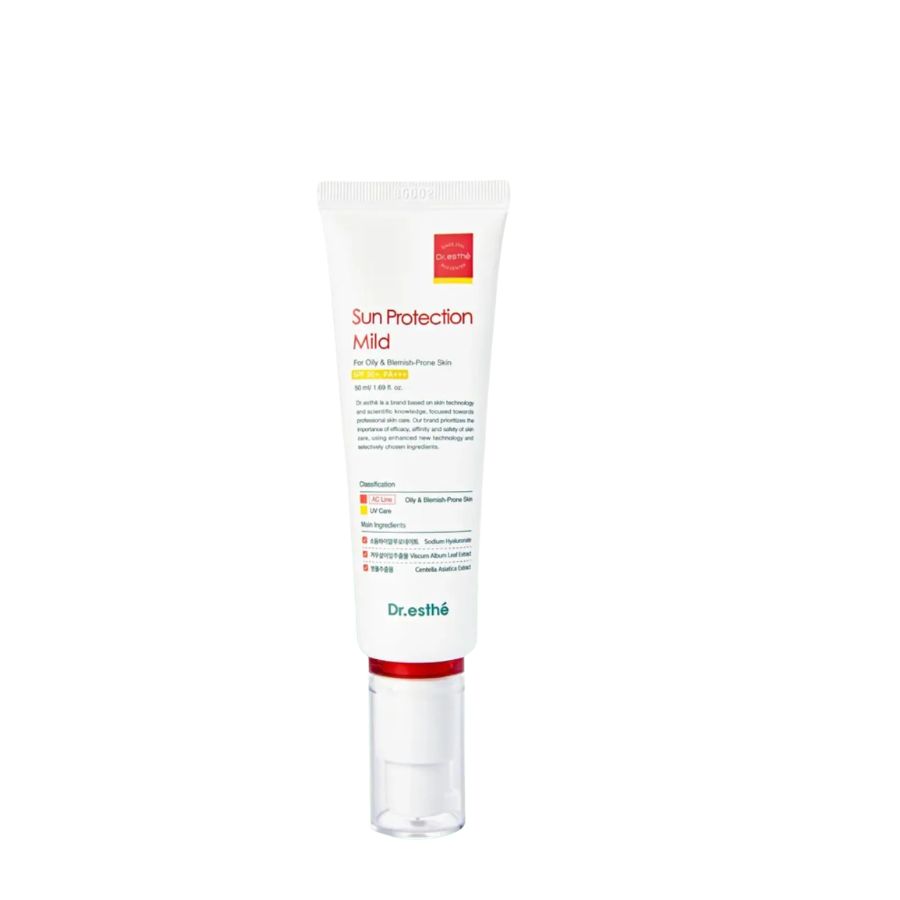 DR.ESTHE SUN PROTECTION MILD SPF 50: Kem Chống Nắng Dịu Nhẹ - Bảo Vệ Toàn Diện Cho Da Dầu & Mụn Sau Trị Liệu