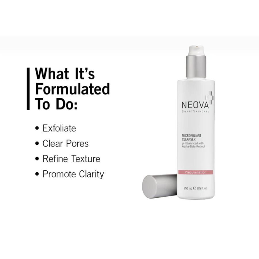NEOVA MICROFOLIANT CLEANSER (Alpha-Beta-Retinol) / SỮA RỬA MẶT TẨY TẾ BÀO CHẾT, LÀM SẠCH LỖ CHÂN LÔNG