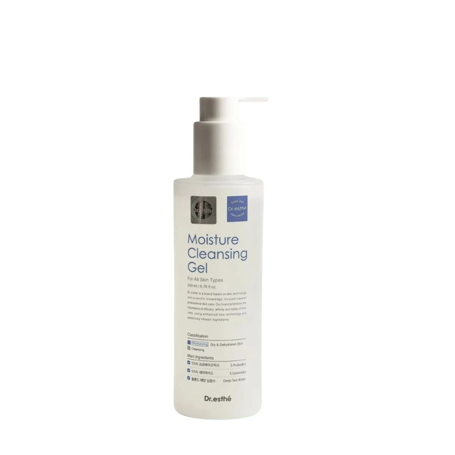 DR.ESTHE MOISTURE CLEANSING GEL: Sữa Rửa Mặt Dịu Nhẹ - Cân Bằng & Tăng Cường Hàng Rào Bảo Vệ Da