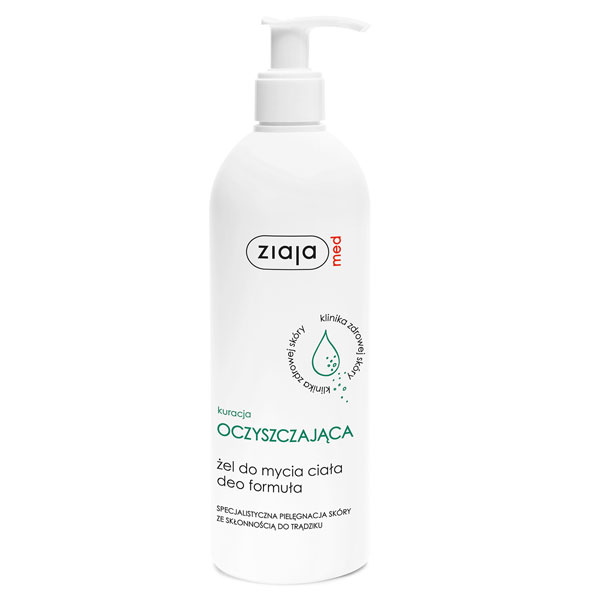 Ziaja Med Kuracja Oczyszczajaca Zel Do Mycia Ciala Deo Formula 400ml – Gel Tắm Đặc Trị Mụn Lưng, Ngừa Nấm & Khử Mùi Cơ Thể