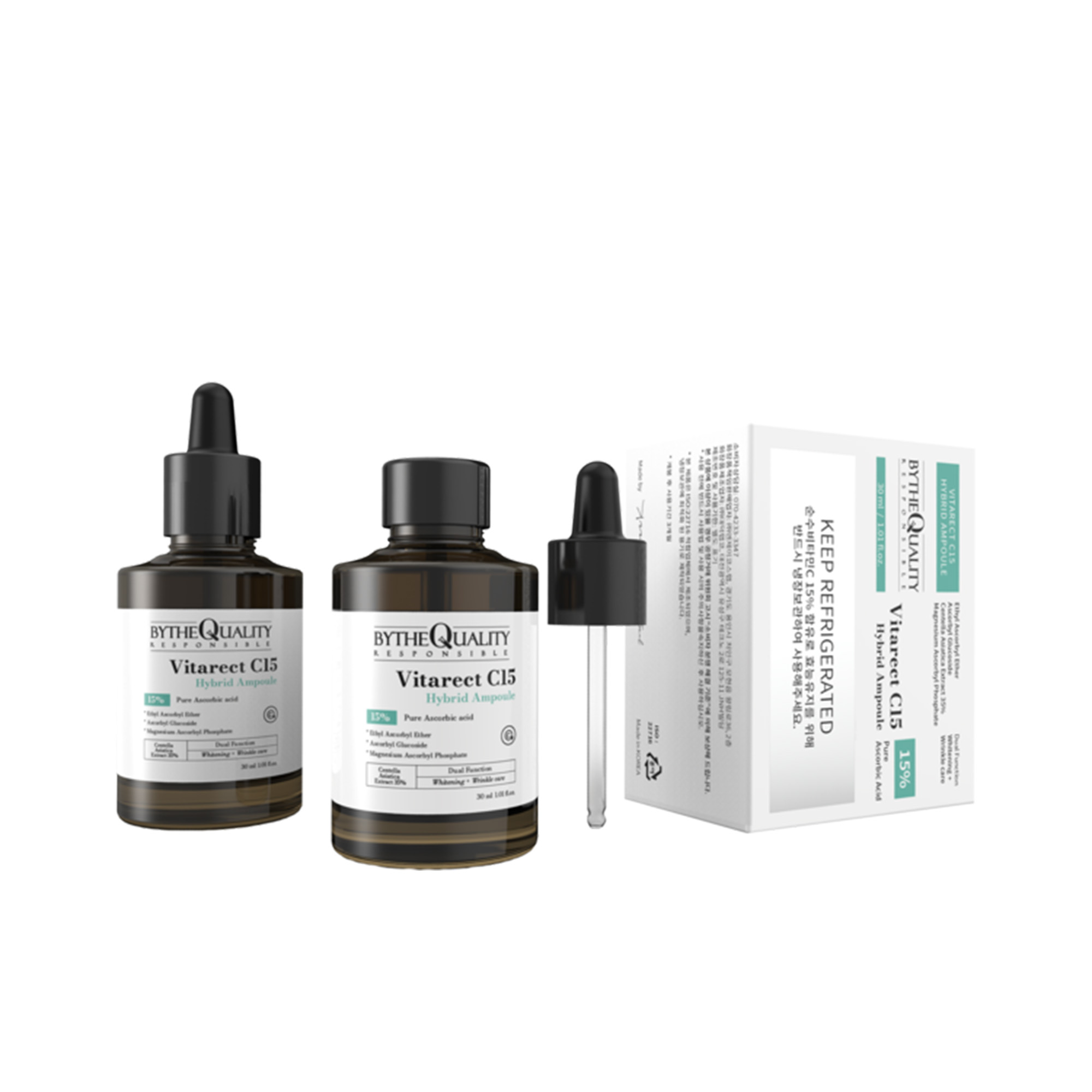 BYTHE QUALITY VITARECT C15 HYBRIDE AMPOULE: Tinh Chất Tái Tạo Collagen, Sáng Da & Hỗ Trợ Giảm Sẹo Mụn