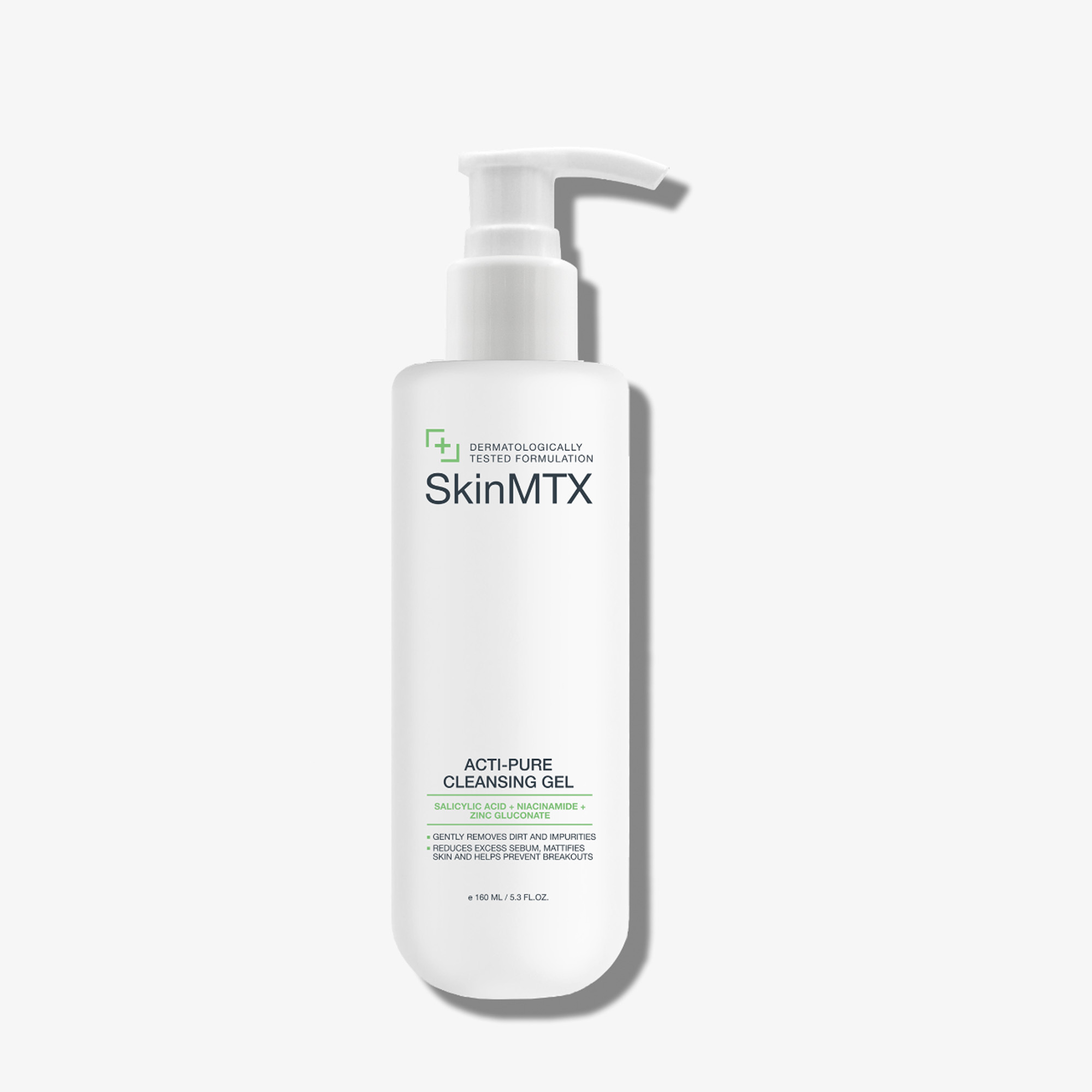 SKINMTX ACTI-PURE CLEANSING GEL: Gel Rửa Mặt Làm Sạch Sâu - Kiềm Dầu & Ngừa Mụn Cho Da Dầu